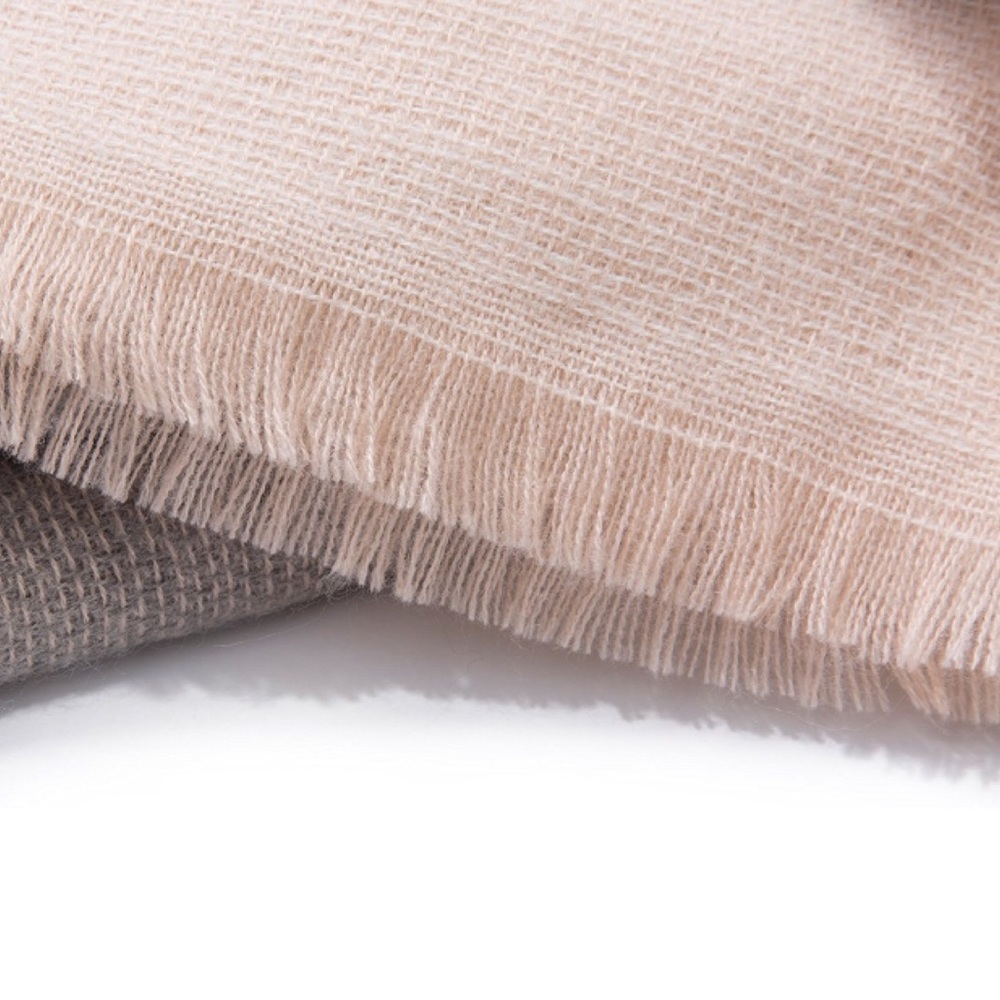 Blush and Grey Ultra Plush Square Blanket Scarf - Picture 6 of 7
